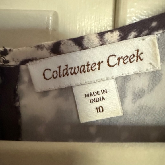 Coldwater Creek Maxi Dress Tie Dye Quilted Gray Cream Size 10 - Picture 12 of 14